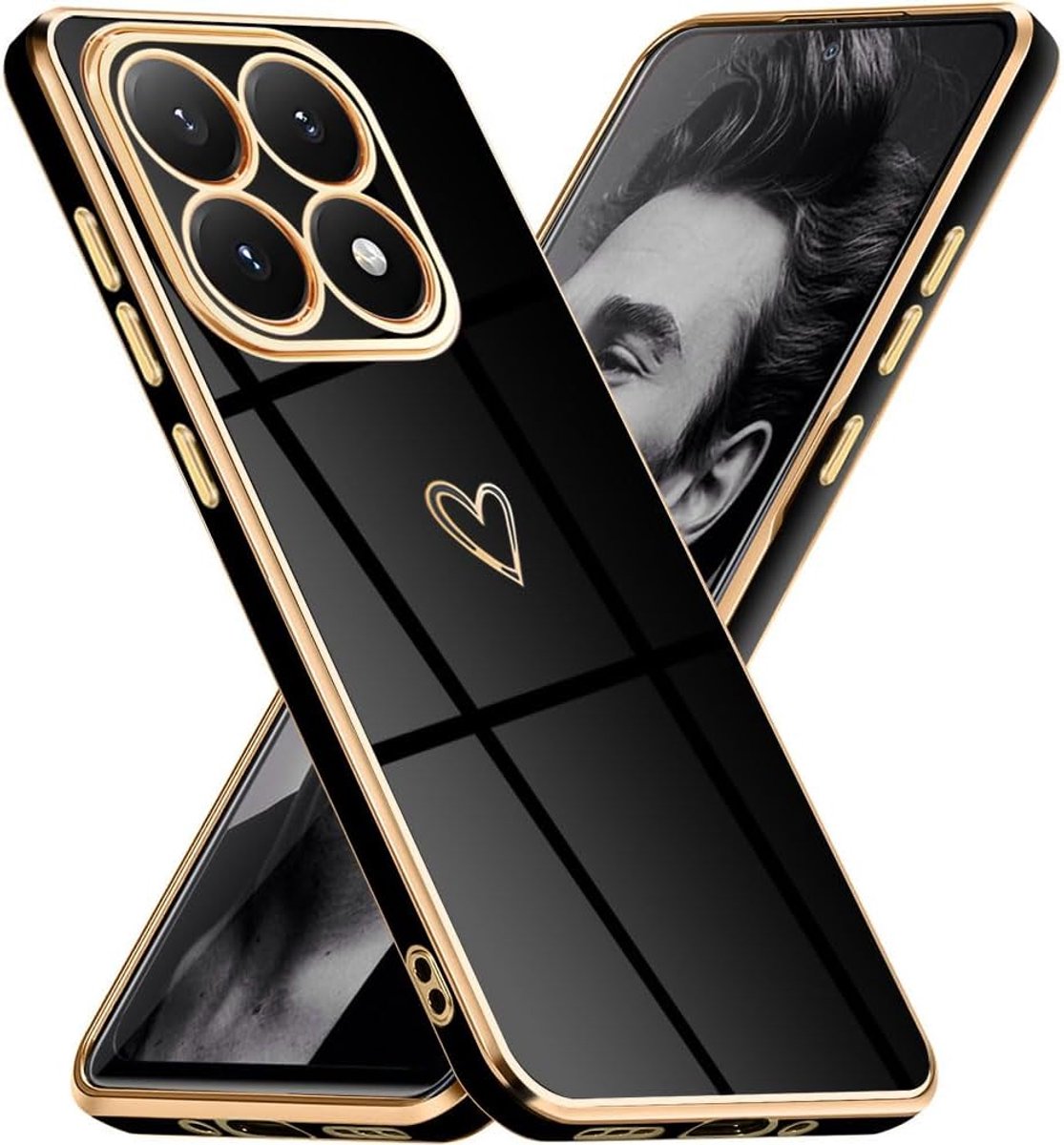Beschermhoes voor Xiaomi 15T, beschermhoes met camerabescherming, ultradun en elegant, van TPU-silicone, coating Phnom Penh-design, schokbestendig, beschermhoes