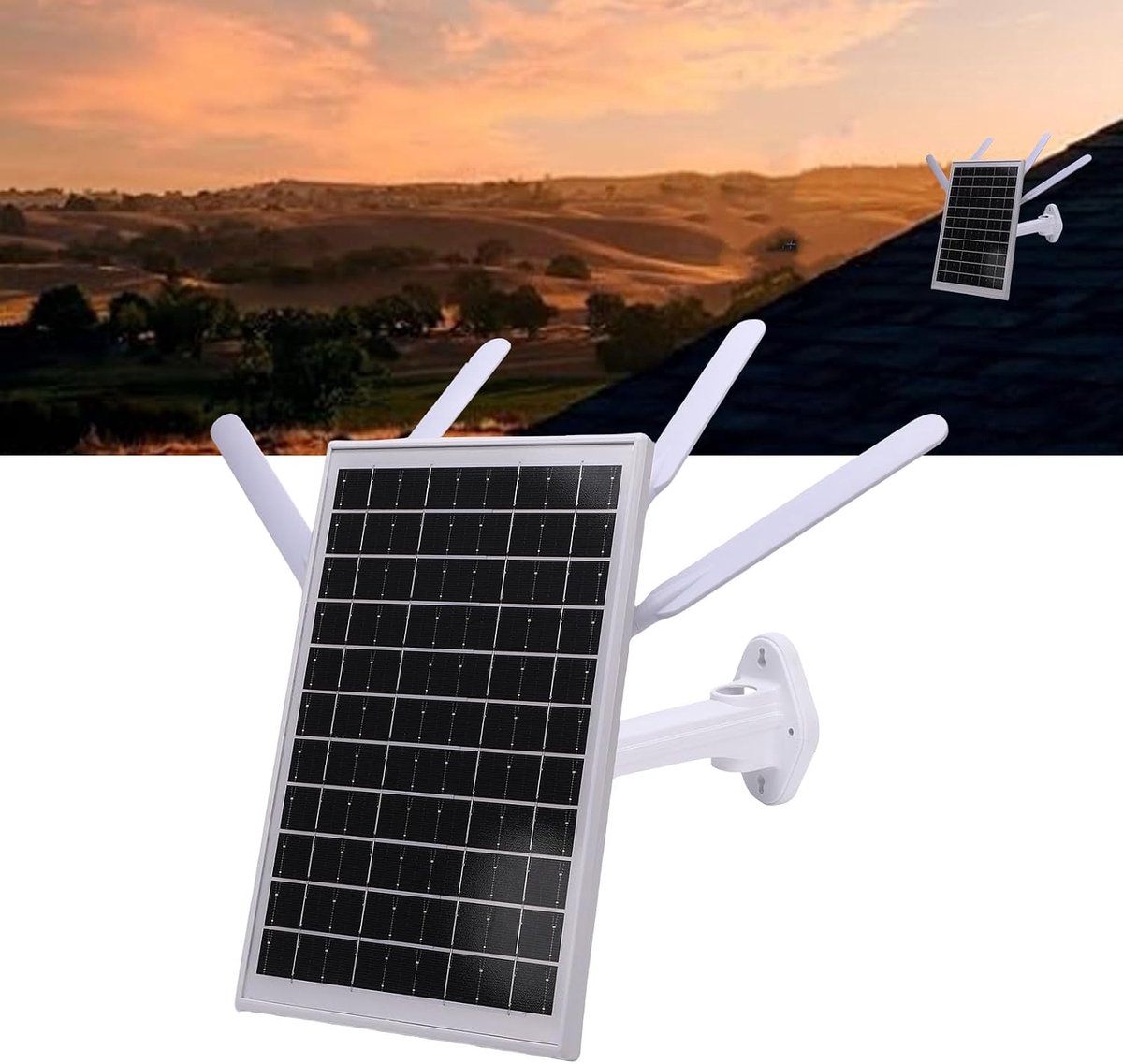 Buiten Solar WiFi Router 12W Zonnepaneel 18000 MAH Batterij 300 Mbps 4G LTE Modem met Sim Card Slot IP66 Waterdicht voor Camping RV Off Grid (Zwarte antennes)