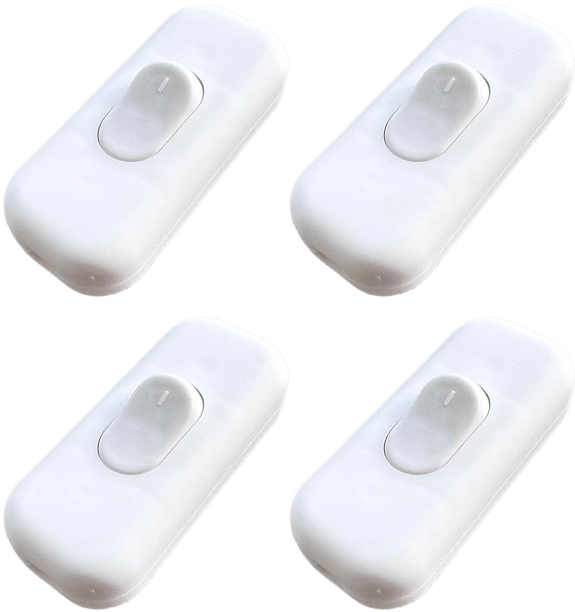 Schakelaar, 1 A, 250 V, wit, kabelschakelaar voor lamp met schroefklemmen, voor bureaulampen, bedlampen en kleine apparaten