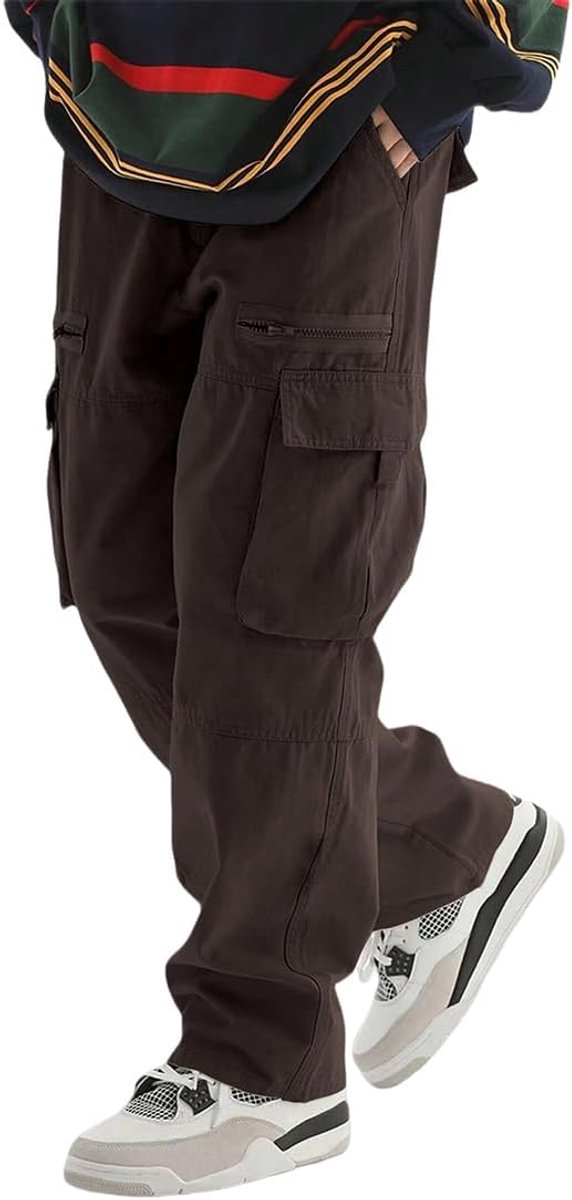 Cargobroek voor heren met elastische tailleband en zakken, herfst, outdoorbroek, trekking, casual, werkbroek, vintage broek, wintersportbroek, streetwear