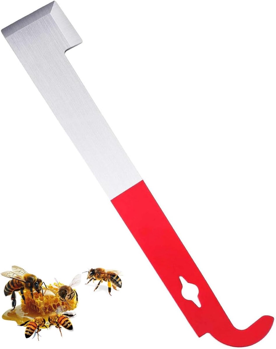 Bijenkorfgereedschap, framelifter en schraper van roestvrij staal, bijenteeltmateriaal voor het verwijderen van propolis en was, accessoires voor bijenteelt met J-haak, compatibel