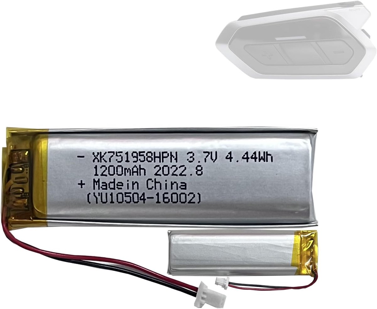 Batterij compatibel met Sena 50R, 50R-01,50R-01D Motorcycle Bluetooth headset -2-draads batterij vervanging