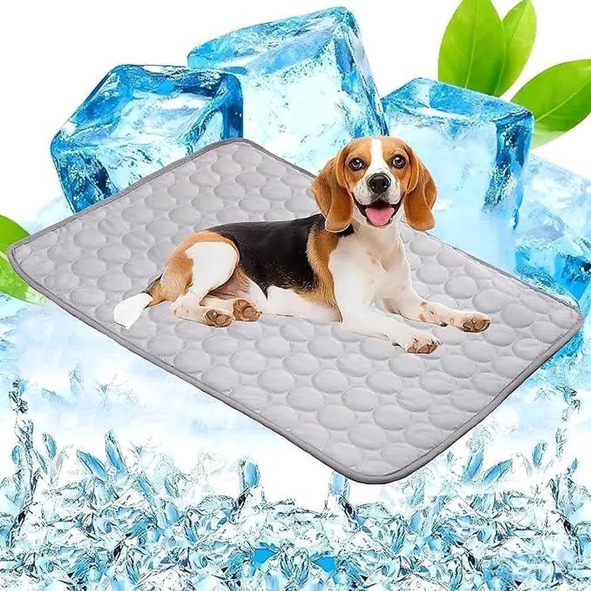 Koelmat voor honden, XL, 100 x 70 cm, koeldeken voor honden, kunstzijde, hondenkussen, outdoor, grijze koelmat voor katten, goede warmteafgifte, zacht en huidvriendelijk, voor honden en katten
