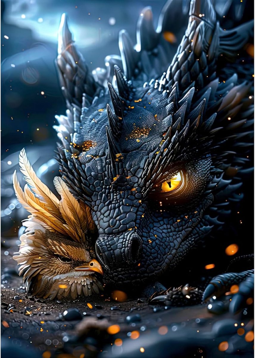 5D DIY Dragon Diamond Painting Kits - Complete Animal Diamond Painting voor Volwassenen Beginners, Liefhebbers Diamantkunst, Home Muur Decor Diamant Schilderij Met 30 x 40 cm