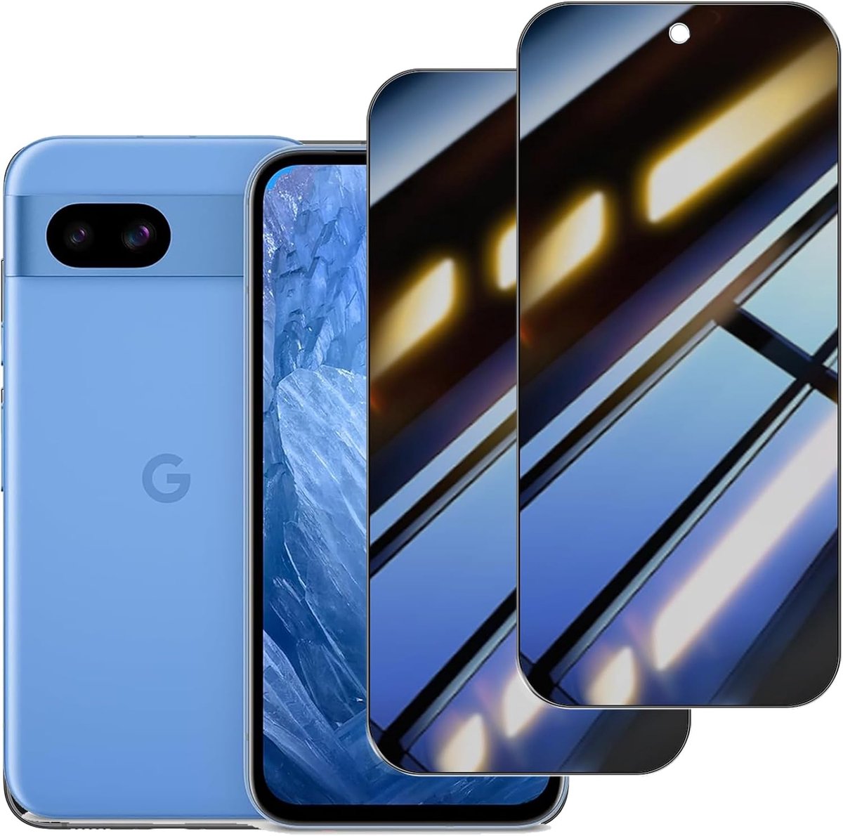 2 Stuks Schermbeschermer Anti-Spy Gehard Glas voor Google Pixel 8a