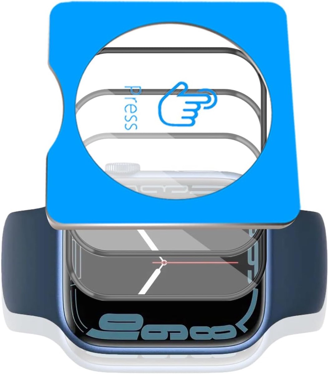 Displaybeschermfolie voor Apple Watch Series 7/8/9, 45 mm, 3 stuks, flexibele TPU-displaybeschermfolie, HD, transparant, luchtbelvrij, zachte folie