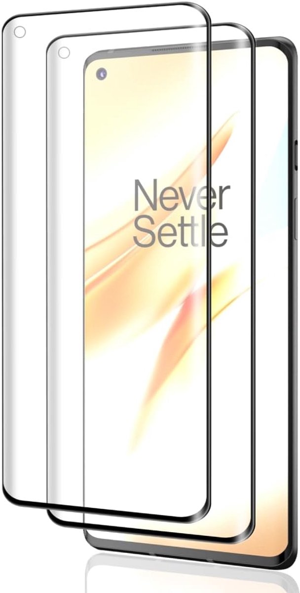 Displaybeschermfolie van gehard glas voor OnePlus 8 Pro 5G, hardheidsgraad 9H, volledige afdekking, krasbestendig, luchtbelvrij, displaybeschermfolie, 2 stuks