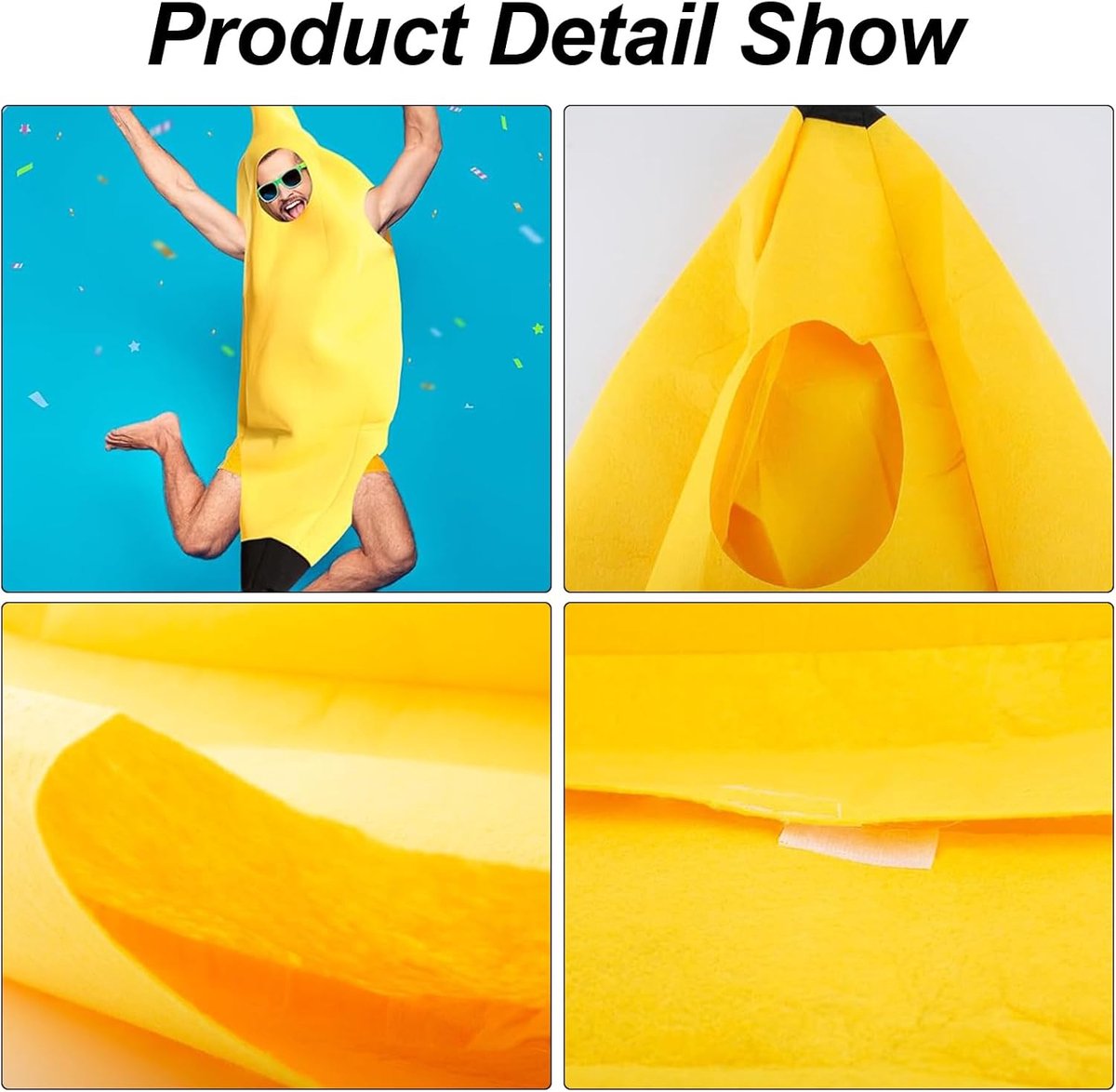 Grappige Bananenpak,Bananenkostuum voor Volwassenen Grappig voor Halloween, Carnaval, Cosplay, Feest