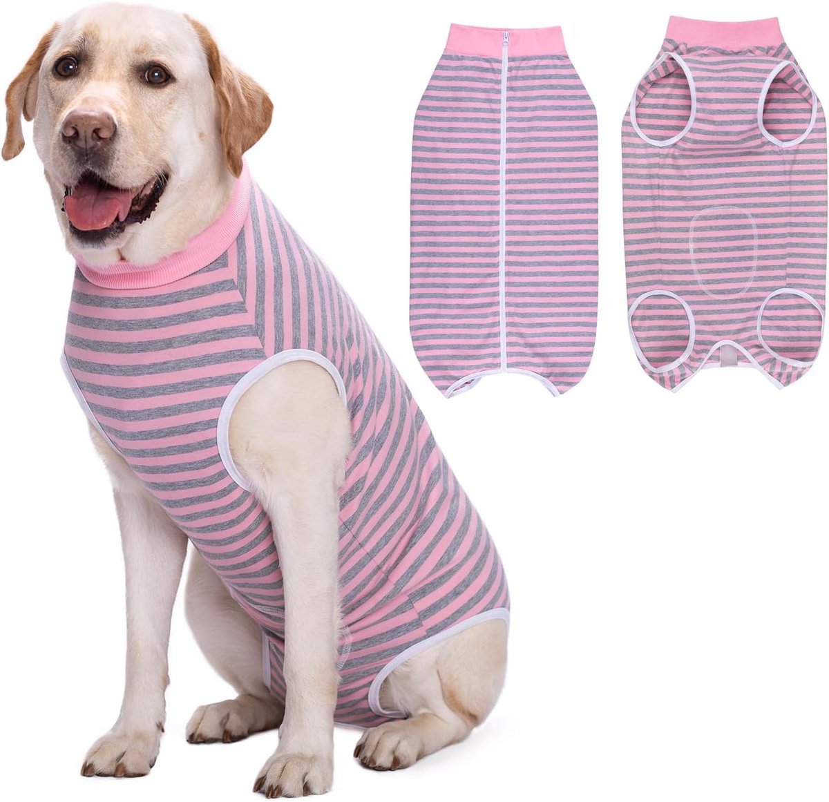 Hondenbody voor na operatie, eendelig met ritssluiting, teef en reude, wondbescherming, herstelpak voor hond