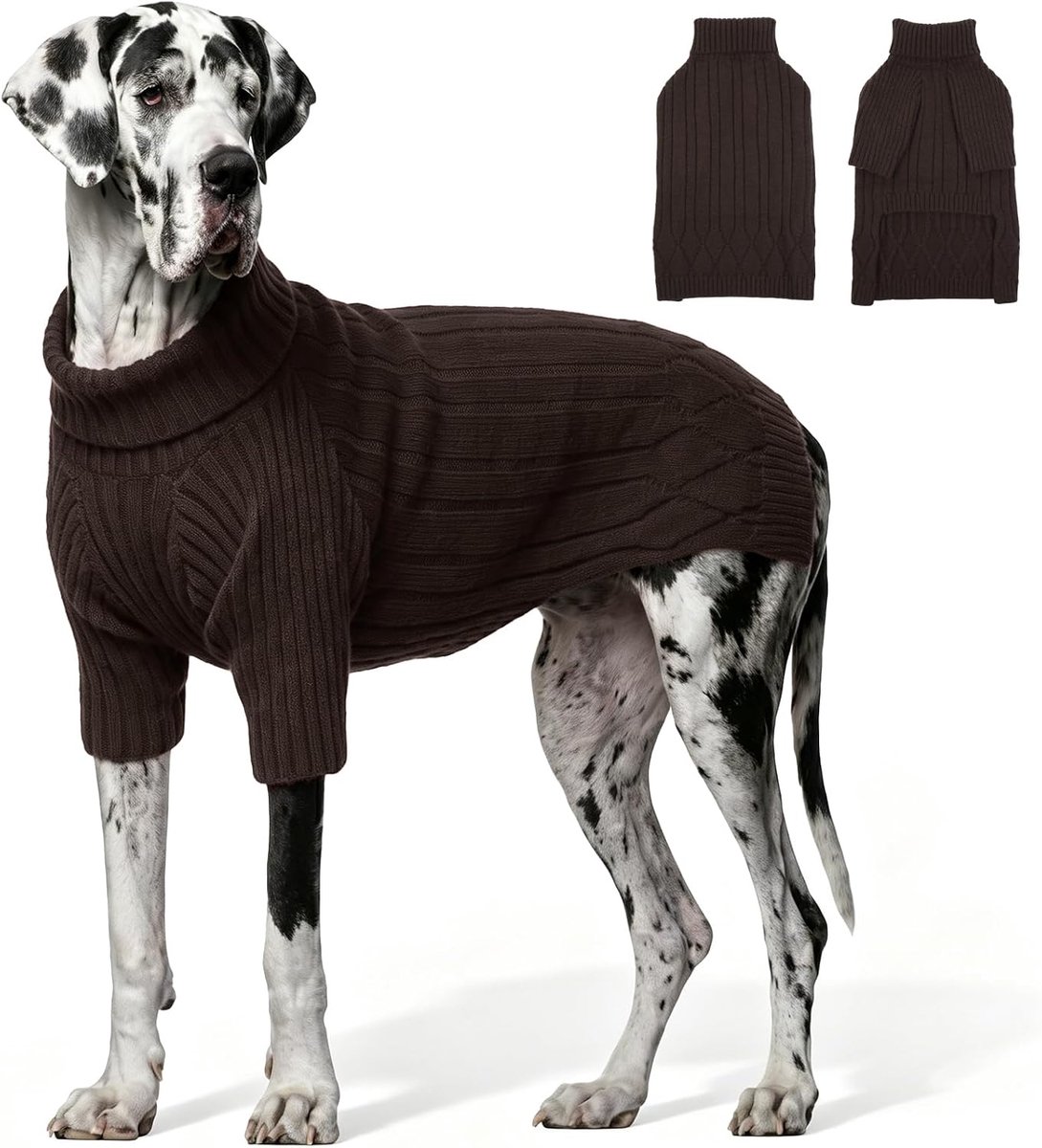 Truien met grote rassen, warme winter-herfst, hondentruien voor honden, meisjes en jongens, rolkraag, hondentrui, kersttrui, huisdier, sweatshirt, kleding, outfit, gebreid, St. Bernard