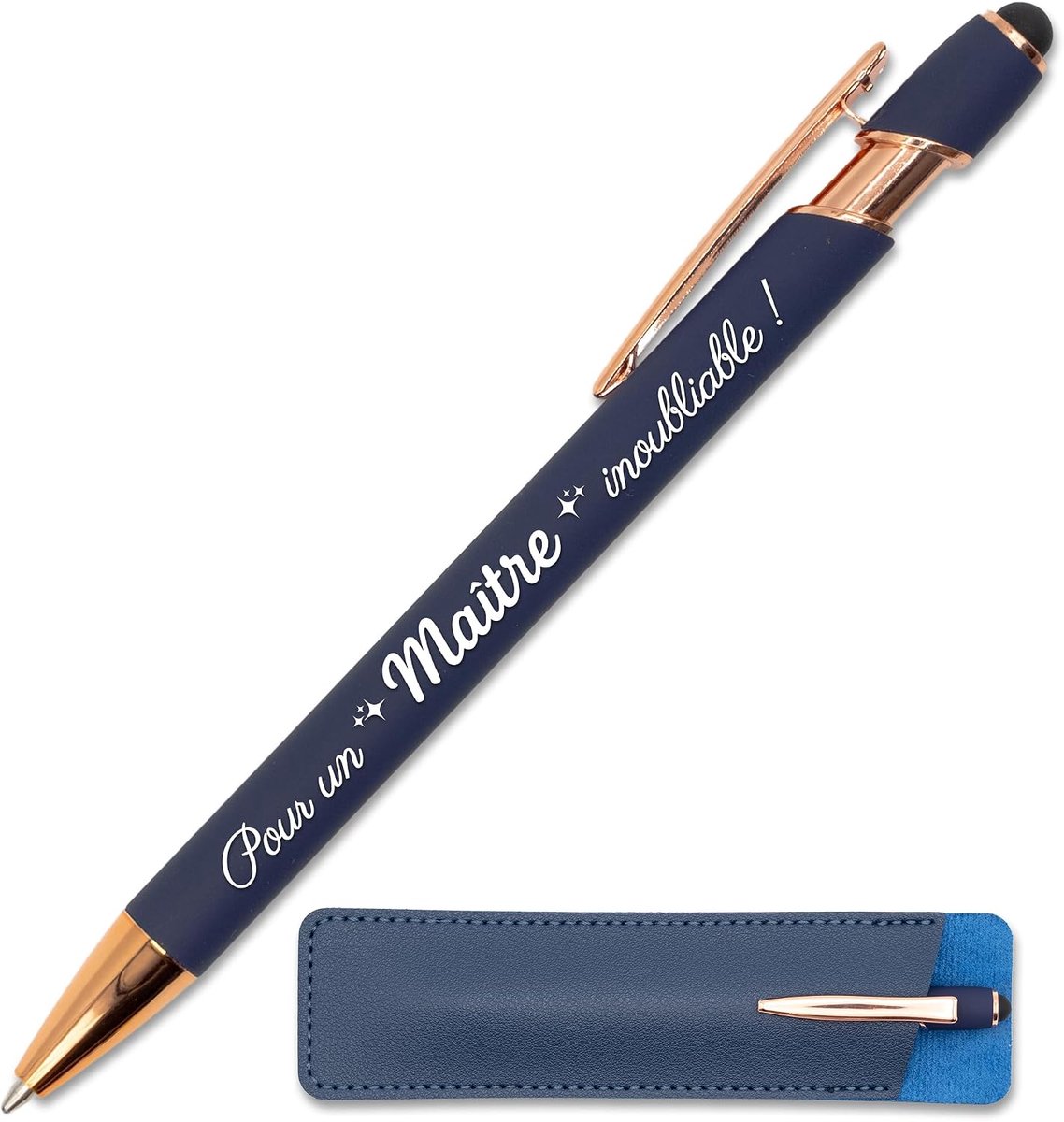 Pen voor een onvergetelijke meester, diep koper, met leren etui