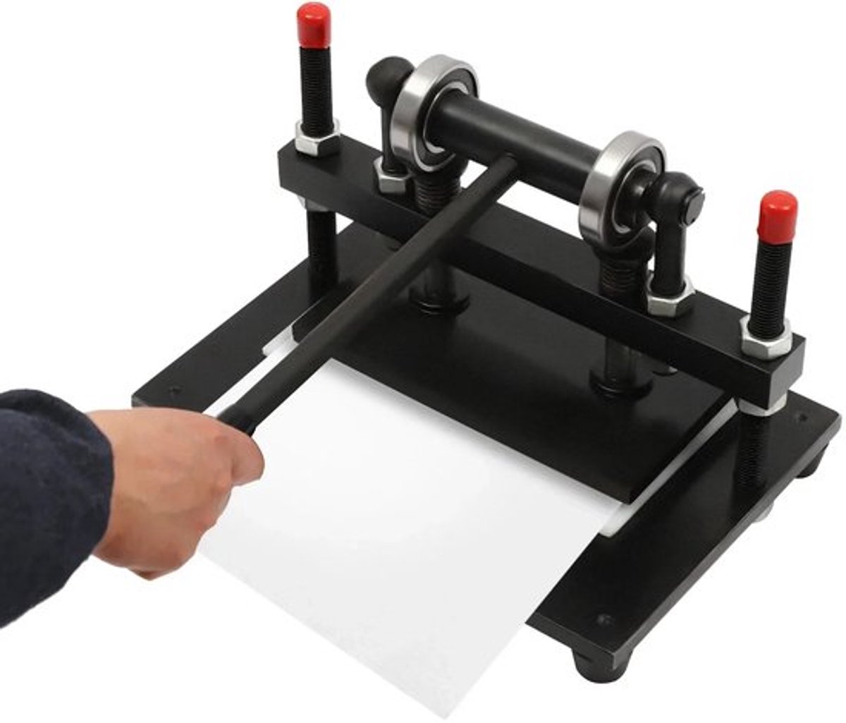 Lederen Snijmachine Handmatig - Zwart - 2 Ton Druk - 38x31 cm - Staal - Voor Lederen En Kunststof