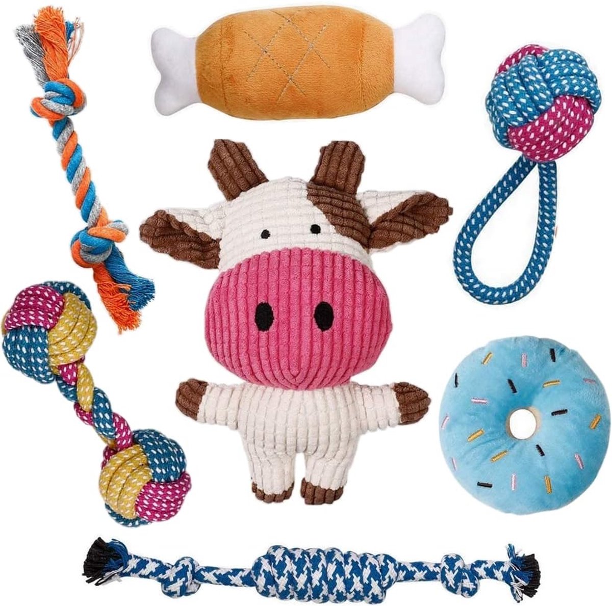 7 stuks hondenspeelgoed puppy's