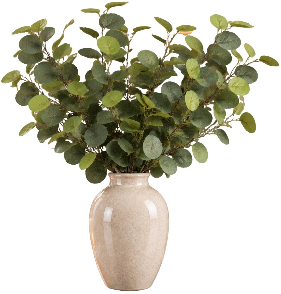 Mica Decorations Kunstplant takken Eucalyptus - 6x - H90 cm - lichtgroen - kunststof - bladgroen - siertakken