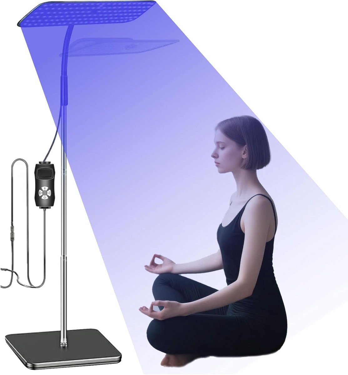 Solarium voor thuis, gezichtsbruiner, 660 + 850 nm solariumlamp met 126 leds, verstelbare hoogte en helling, 3 modi, 5 helderheidsniveaus, timer, draagbare bruiningslamp voor gezicht en lichaam