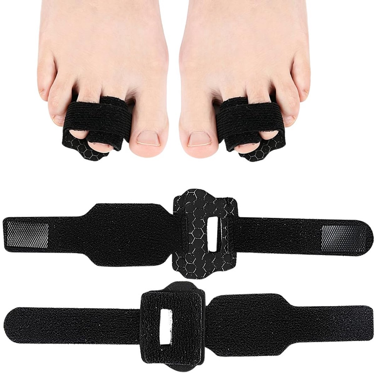 2 stuks verstelbare teenspalk voor hamer en klauw, aluminium spalk, 17 x 4,2 cm, zwart, voor postoperatief herstel en ondersteuning