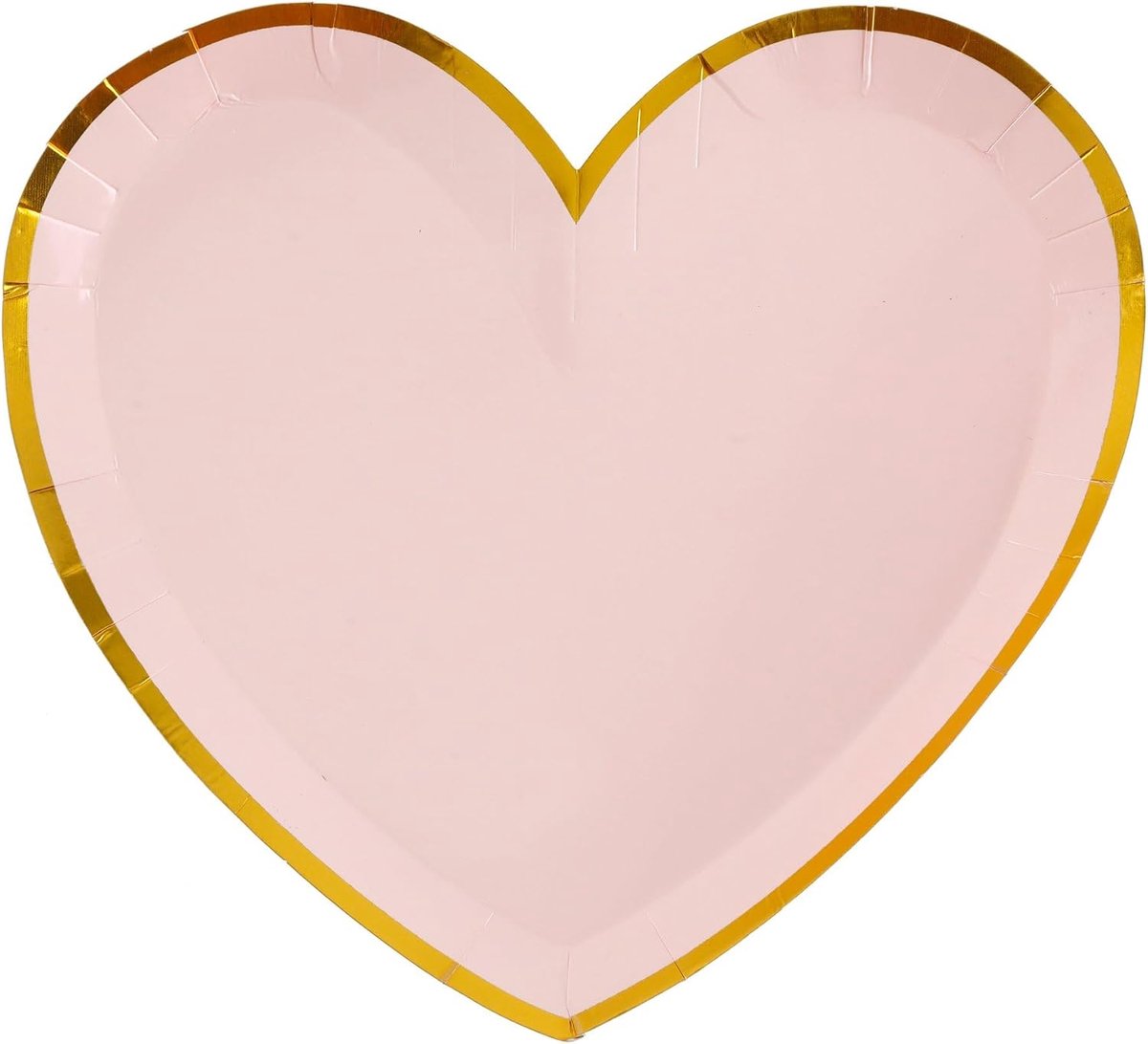 10 roze en gouden papieren bordjes met hartjes 22,5 x 20 cm - Roze - Uniek Formaat