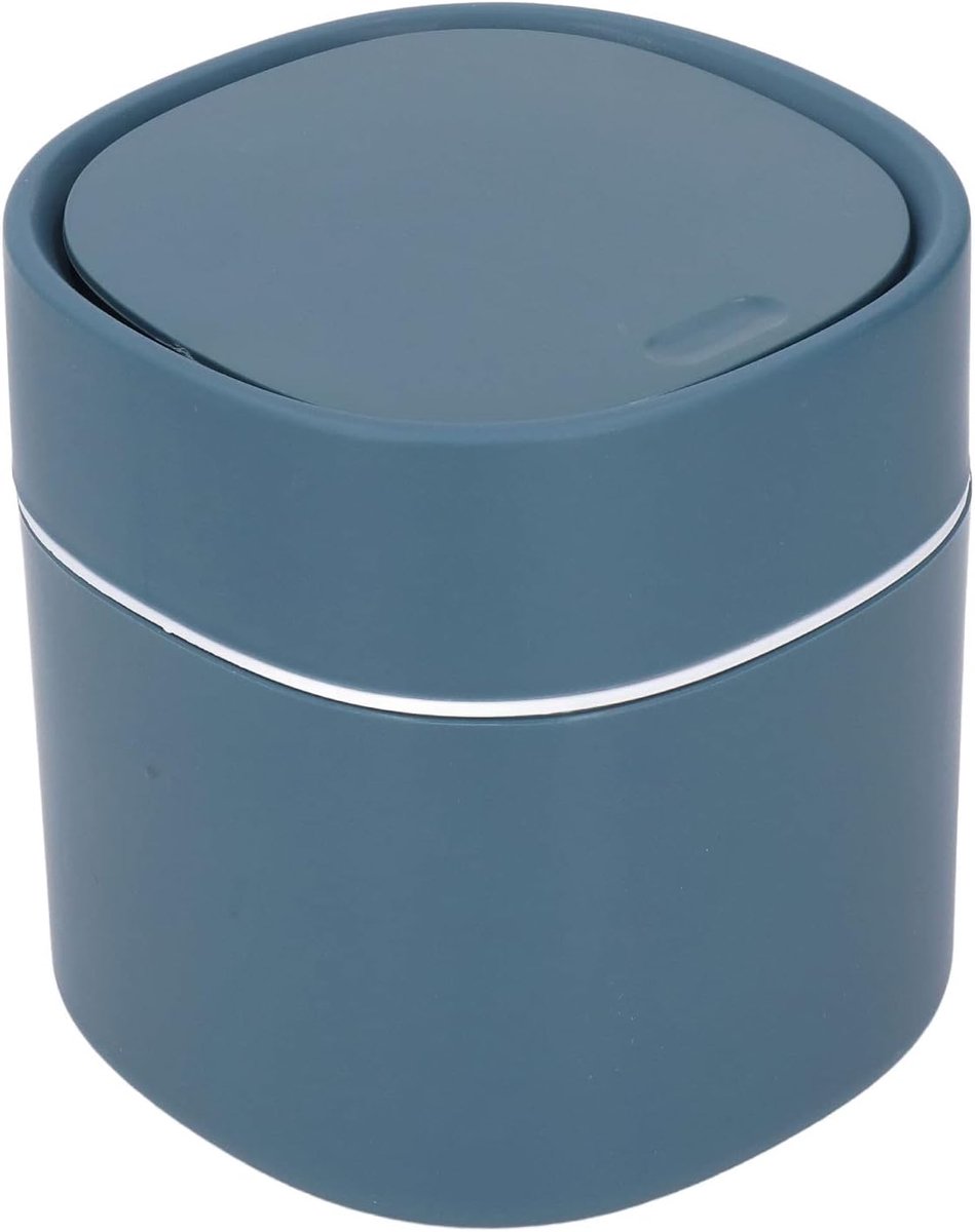 Vuilnis Met Deksel Mini Desktop Prullenbak Afvalbak Prullenbak Prullenbak Dispenser Voor Badkamer Vanity, Salontafel (Blauw)