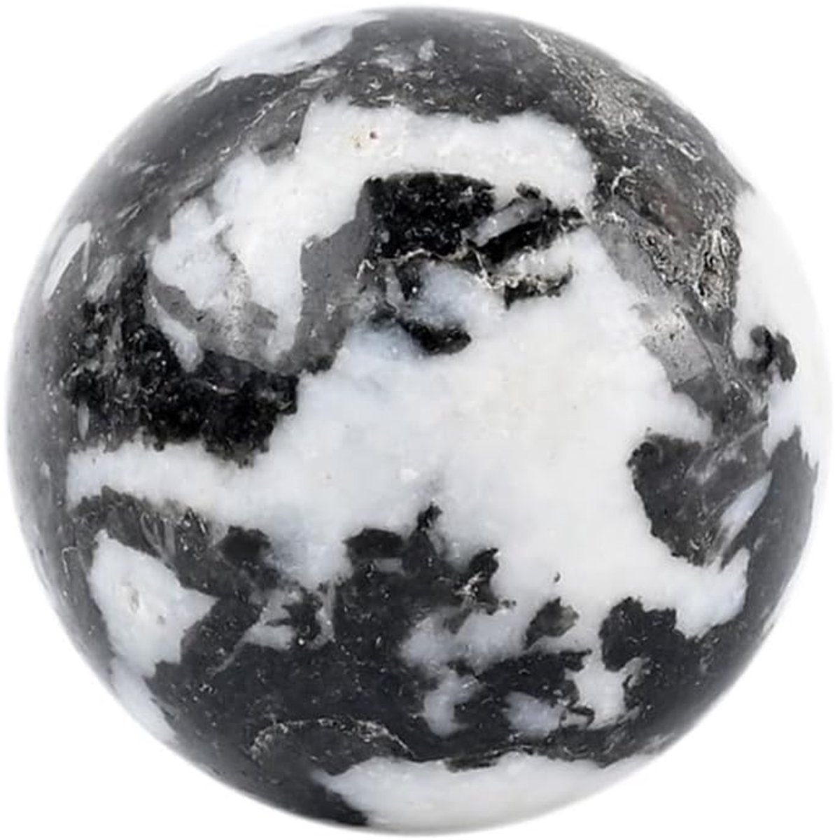 Gepolijste zebrabal, gepolijst glas met energetische eigenschappen, gepolijste bal, kristallen bol (zebrasteen, 3 cm)