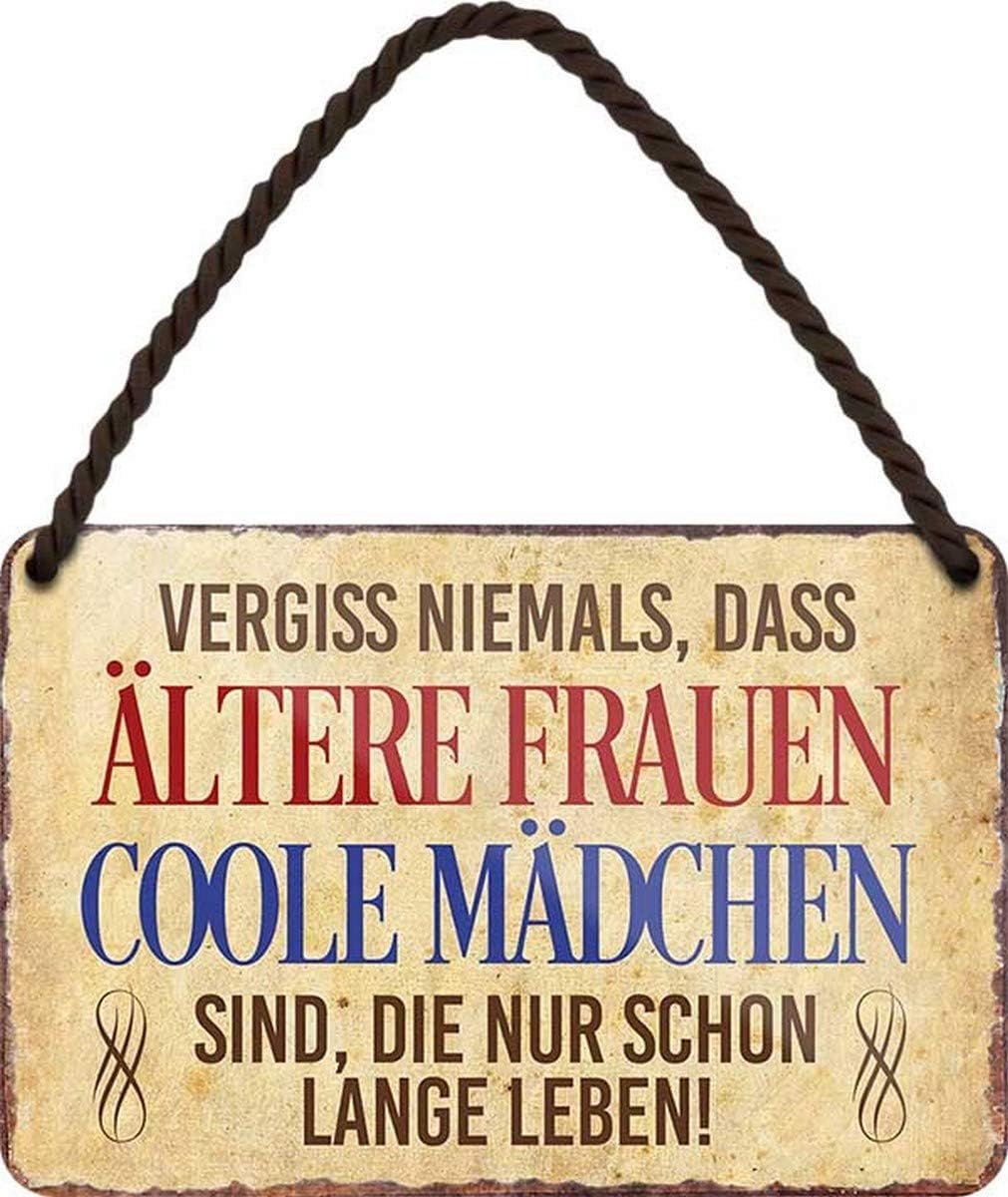 / A oudere vrouwen zijn coole meisjes. 18x12 spreuk metalen bord hangbord decoratie HS222