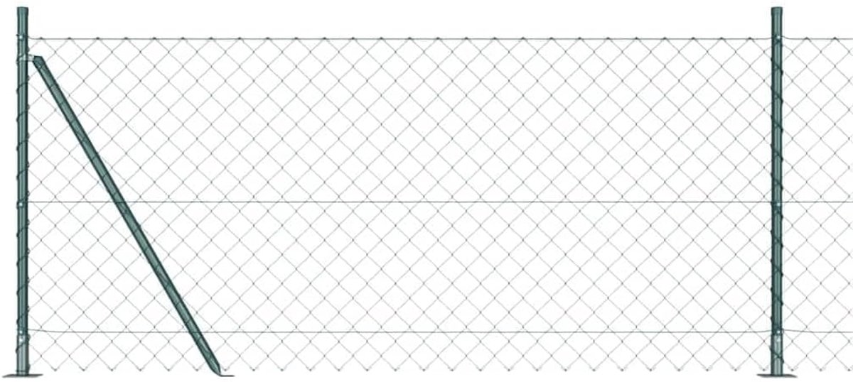 Palen groen 10 x 1 m, 60 x 60 mm mazen, staal PVC hekpalen set voor tuin en terras