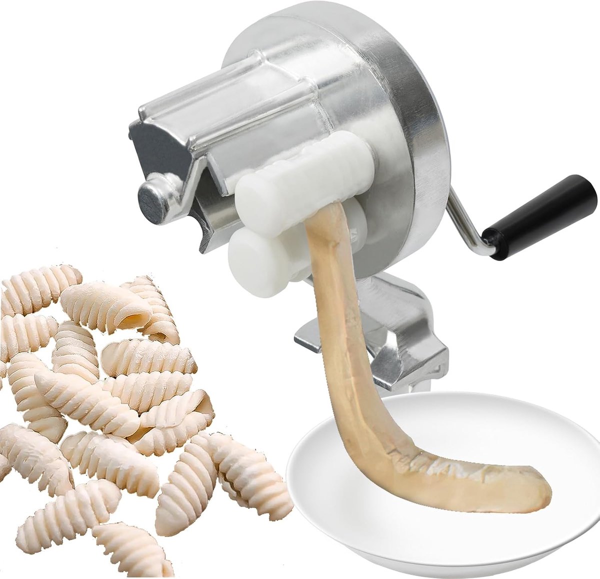 Handmatige pastamachine voor thuis, keuken, restaurant, met handslinger en tafelklem, voor straatstanden, restaurants, winkels, kantines