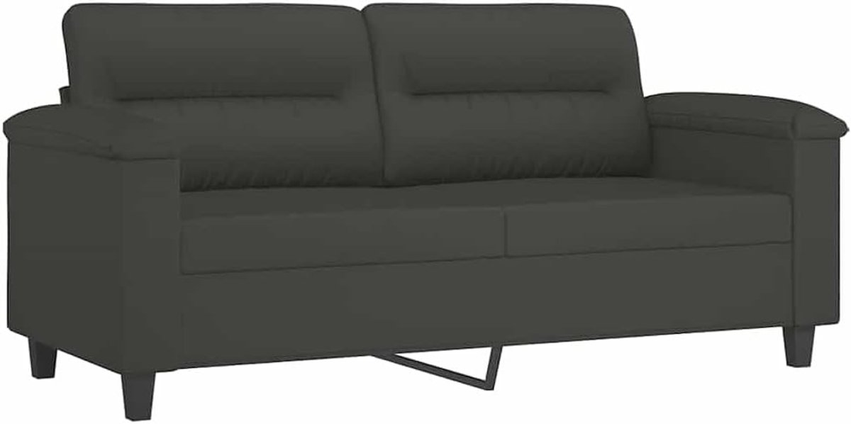 2-zitsbank van microvezel, donkergrijs, 140 cm