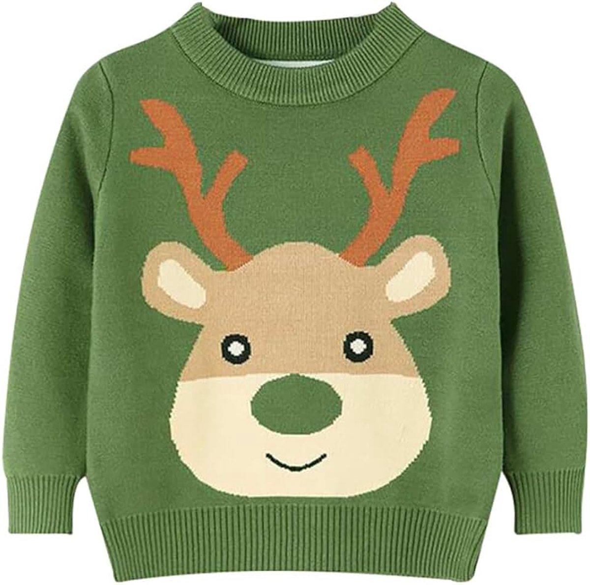 Kinderen, Kerstmis, rendier, sneeuwvlok, novelty gebreid, voor kinderen, Groen, 6-7 Jaren