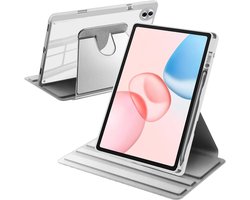 Case Compatibel voor Honor Pad 10 12.1 Inch 2025 met Pen Houder, Schokbestendige Hoes Transparante, Automatisch Wekken/Slapen, Zilver
