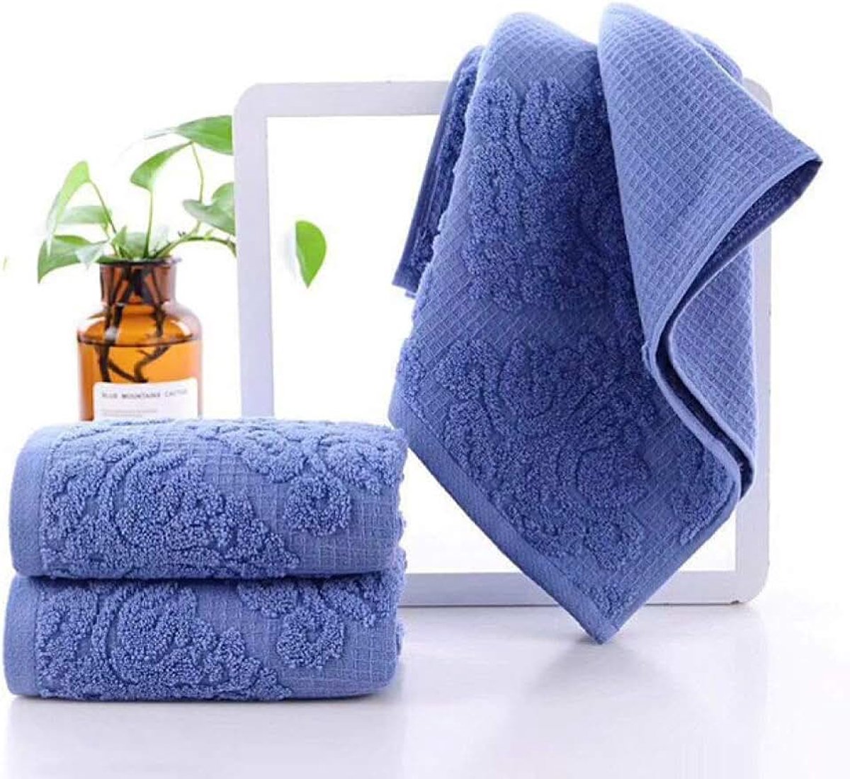 Badhanddoek Katoen Verdikking Handdoek Set Bad voor volwassenen Liefhebbers Thuis Badkamer Handdoeken Strandhanddoek Zacht Comfortabel Zeer absorberend, Blauw, 70X140