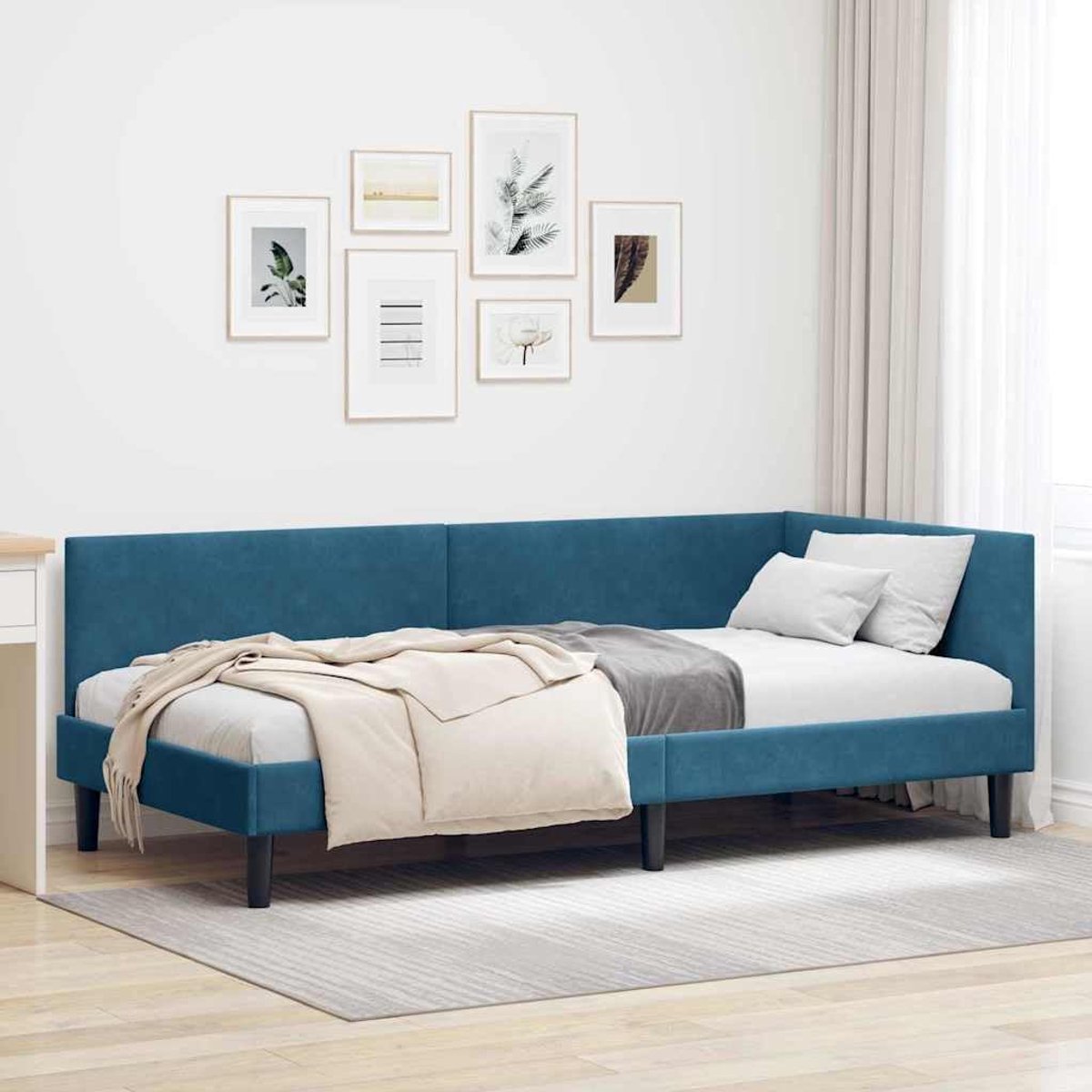 Hoekbedbank Multiplex moderne daybed Blauw 100 x 200 cm
