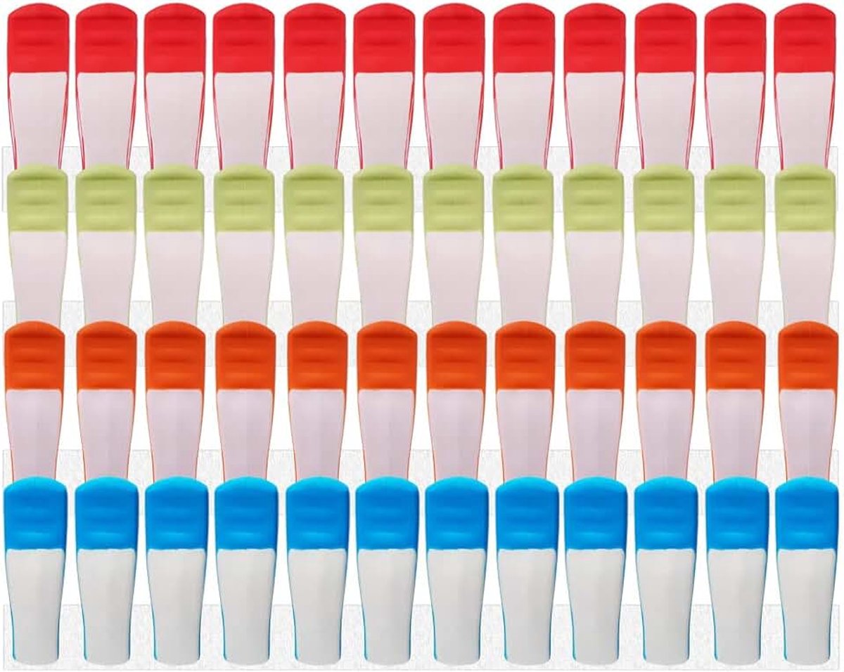 Wasknijpers voor gevoelige was met softgrip, klemtechniek met drukveren, blauw, mintgroen, oranje, rood, wit