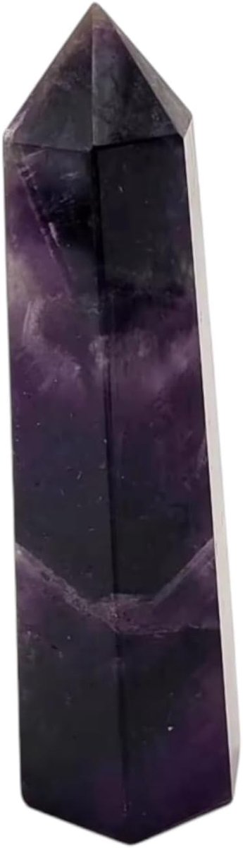 Toren van amethist, toverstaf van amethistkristal, zeshoekige amethist-kristalzuil, bergkristalstaven, amethist, toren (amethist, 7-8 cm)