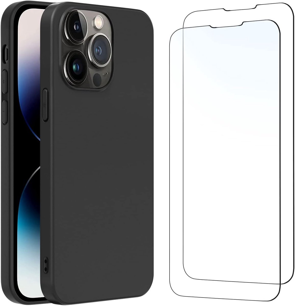 Hoesje Case voor iPhone 14 Pro + 2x Screen Protector