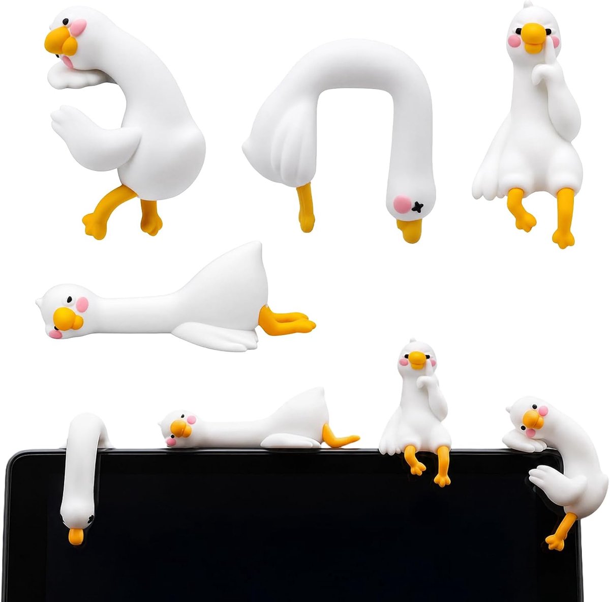 4 stuks mini-ganzenfiguren van kunsthars