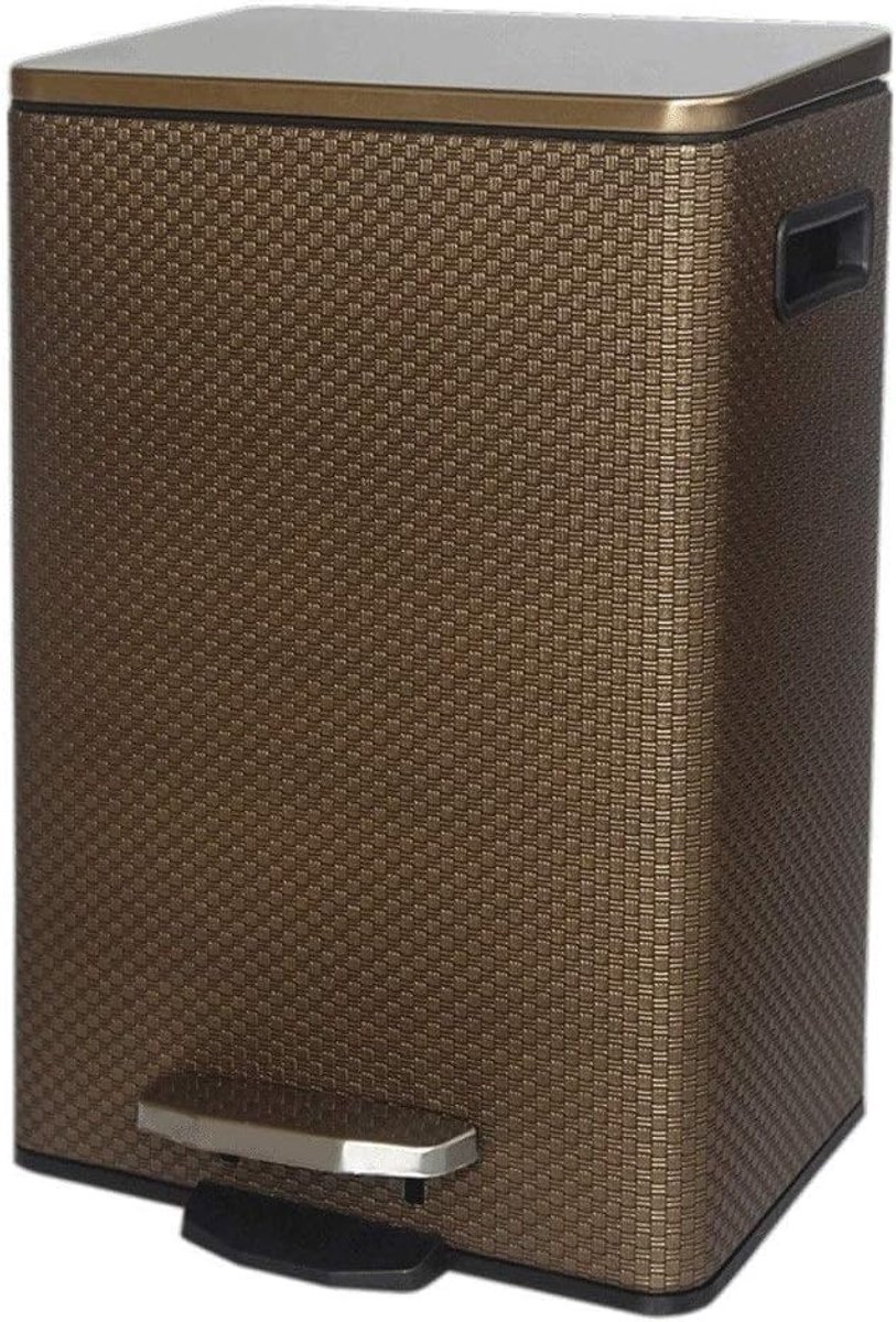 Prullenbak Vierkant Trash Can Woonkamer Slaapkamer Keuken prullenbak Badkamer Kleine vuilnisbak met deksel en voetpedaal binnenste cilinder Vuilnisbak (Color : B)
