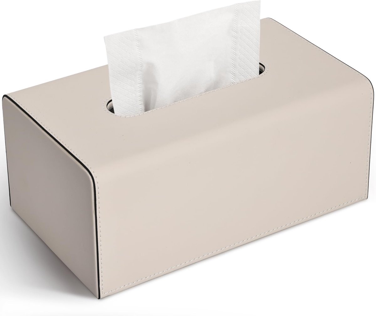 Famanu – PU cosmeticadoekjes box tissuedoos voor kantoor / auto / thuis, rechthoek