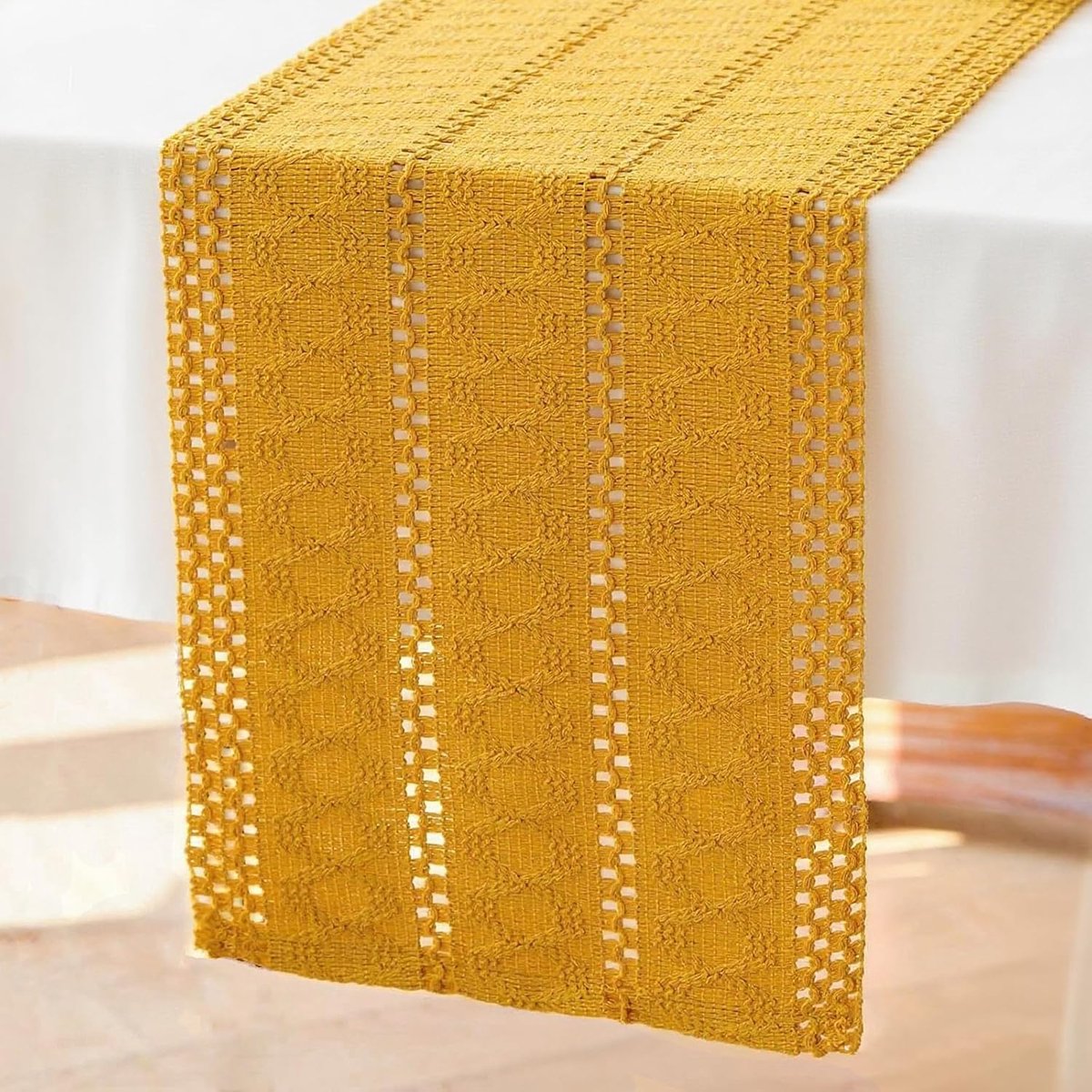 Tafelloper macramé katoen linnen moderne tafelloper 30 x 120 cm