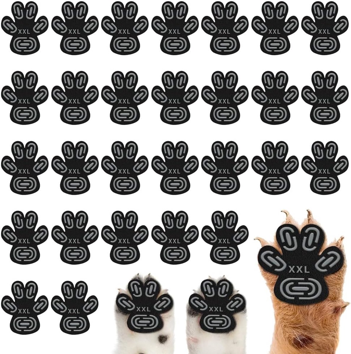 28 stuks pootbeschermers voor honden, anti-slip hondenpootbescherming, zelfklevende hondenschoenen, antislip hondenschoenen (XXL)