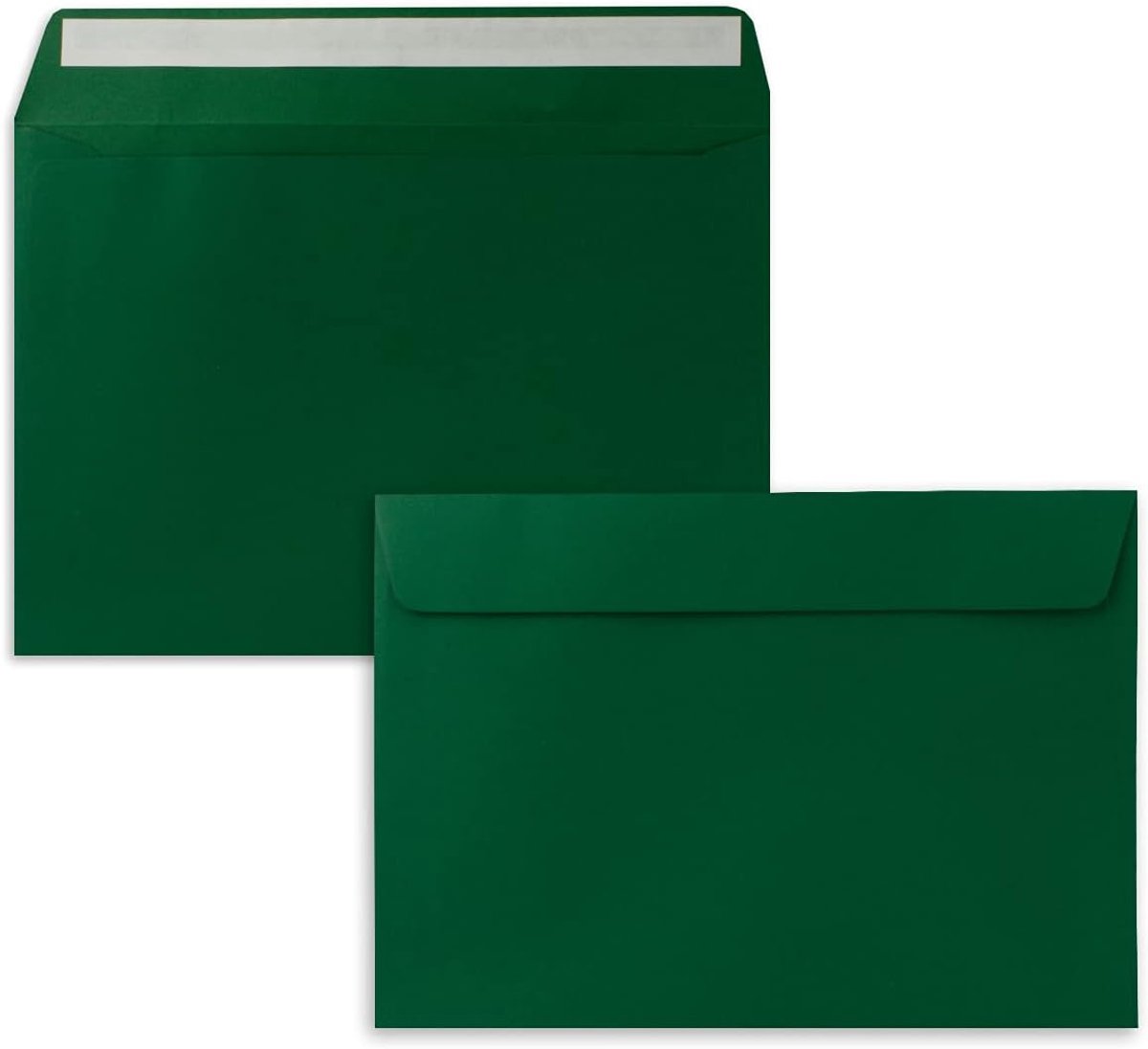 75x Enveloppen DIN C5 Donkergroen (Groen) - 16,2 x 22,9 cm - Zelfklevend - Edele enveloppen voor grote uitnodigingen en kaarten voor verjaardag of bruiloft