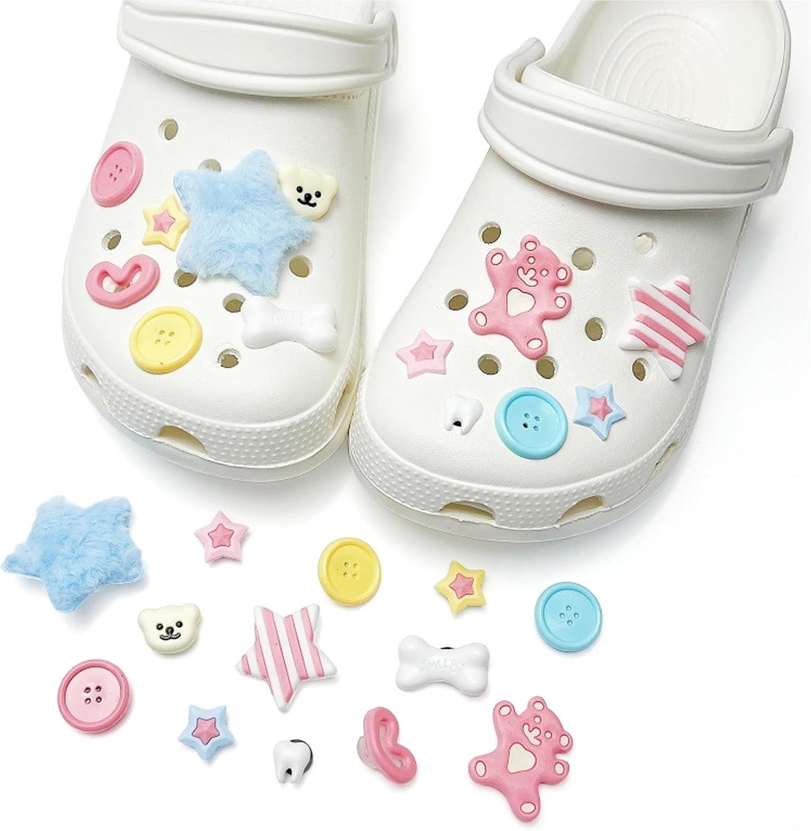 13 stuks versieringen voor schoenen, bloemen, kleurrijke spelden voor sandalen, grappige accessoires voor kinderen en vrouwen, cadeau voor feestjes