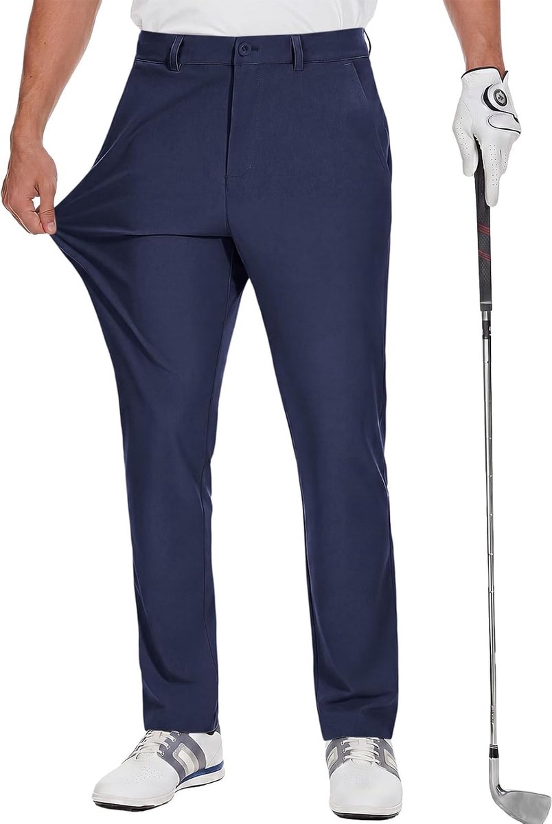 Golfbroek, stretch, ademende broek met zakken, slim fit, sneldrogende vrijetijdsbroek, lichte stoffen broek