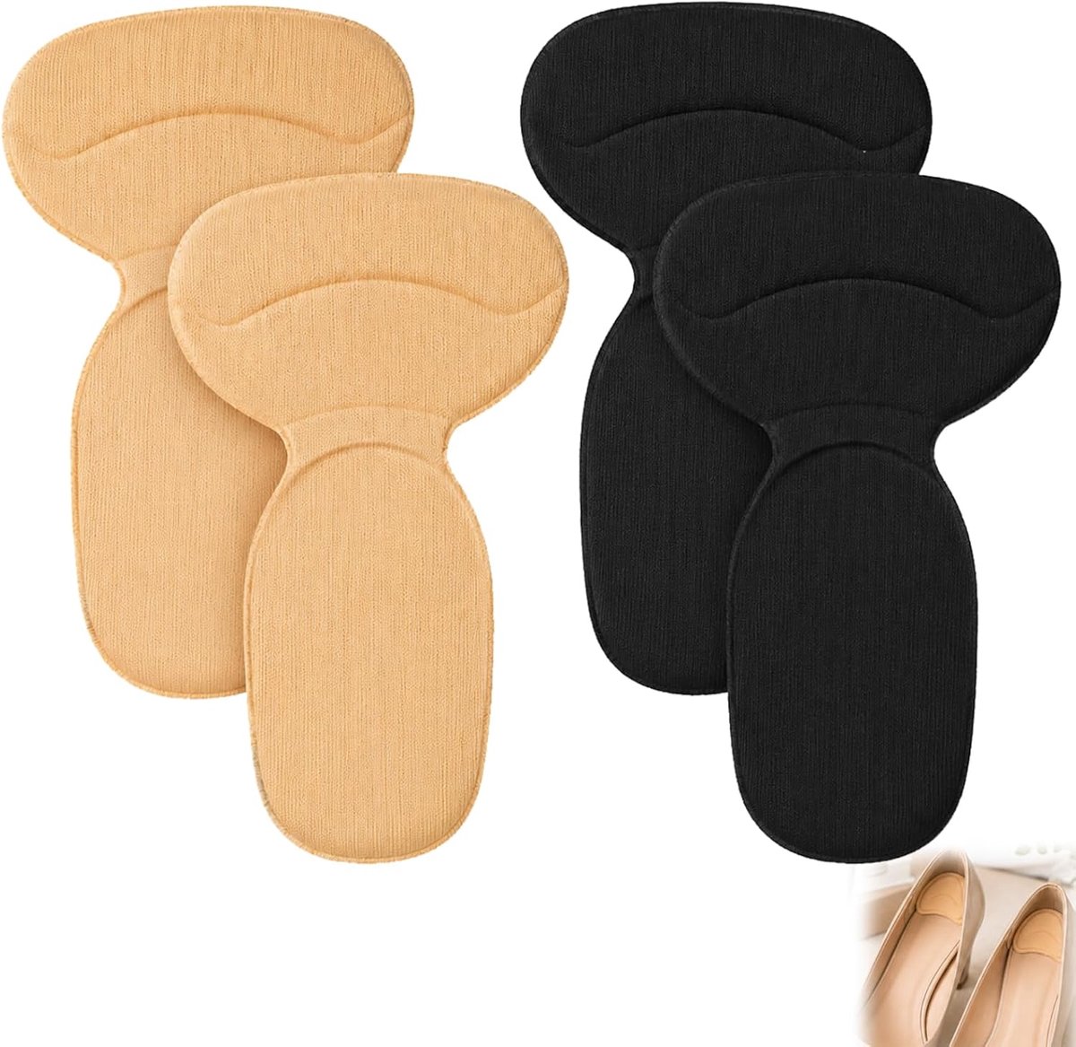 traagschuim, zelfklevend, 4 paar hielkussens, schoeninlegzolen, antislip, traagschuim hielbescherming voor dames en heren, pijnverlichting tijdens het lopen