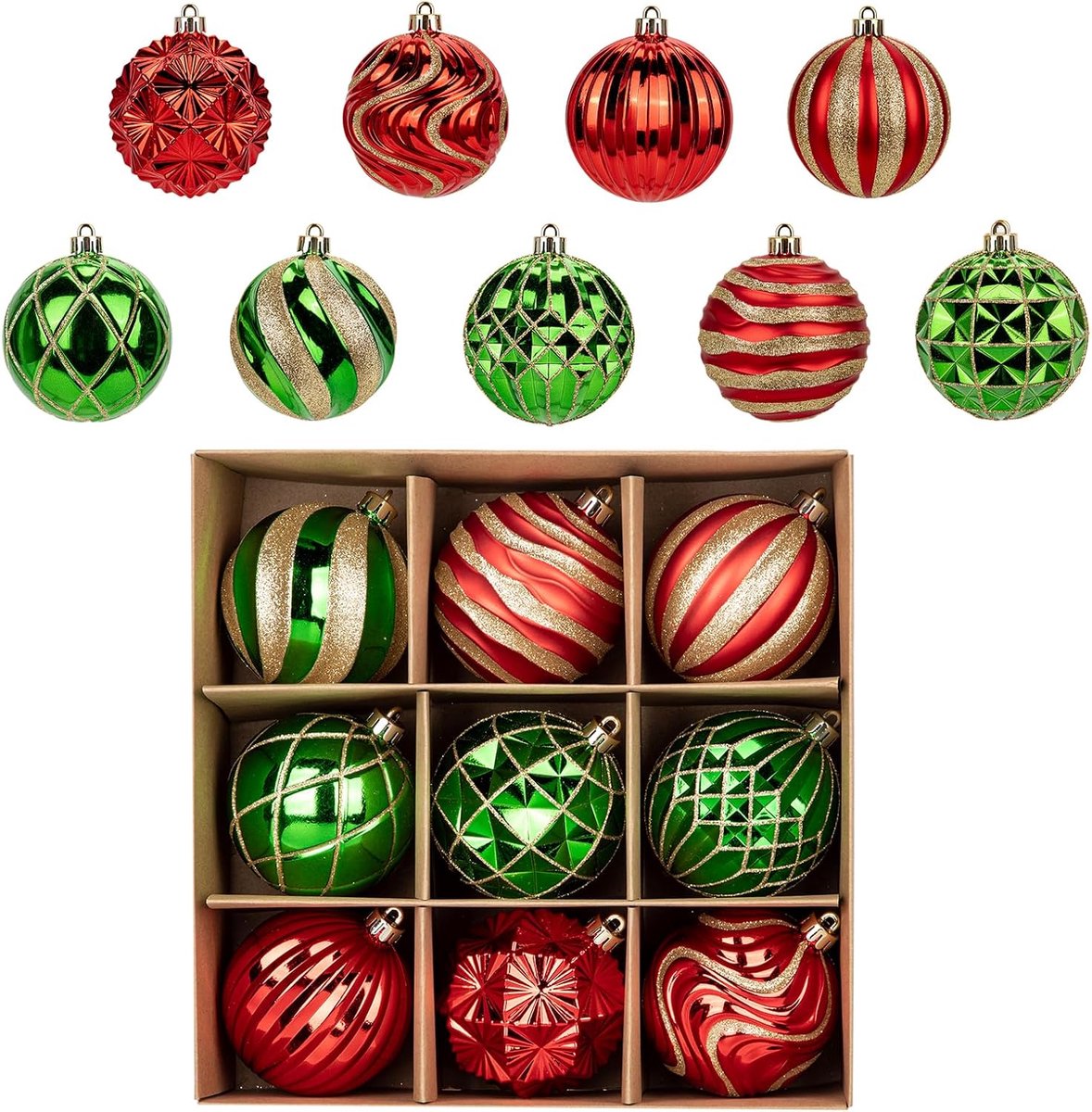 Kerstballen Rood Groen Kerstboom Decoraties Kerstballen Ornamenten voor Thuis Festival Decor