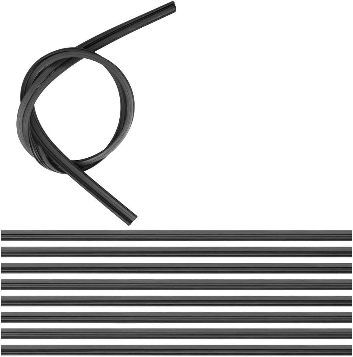 Ruitenwisserrubber, 10 stuks ruitenwisserrubber, 700 mm siliconen zonder botten ruitenwisserrubber, universeel reserverubber, ruitenwissersnijder voor de meeste auto's, grijs, op maat te snijden