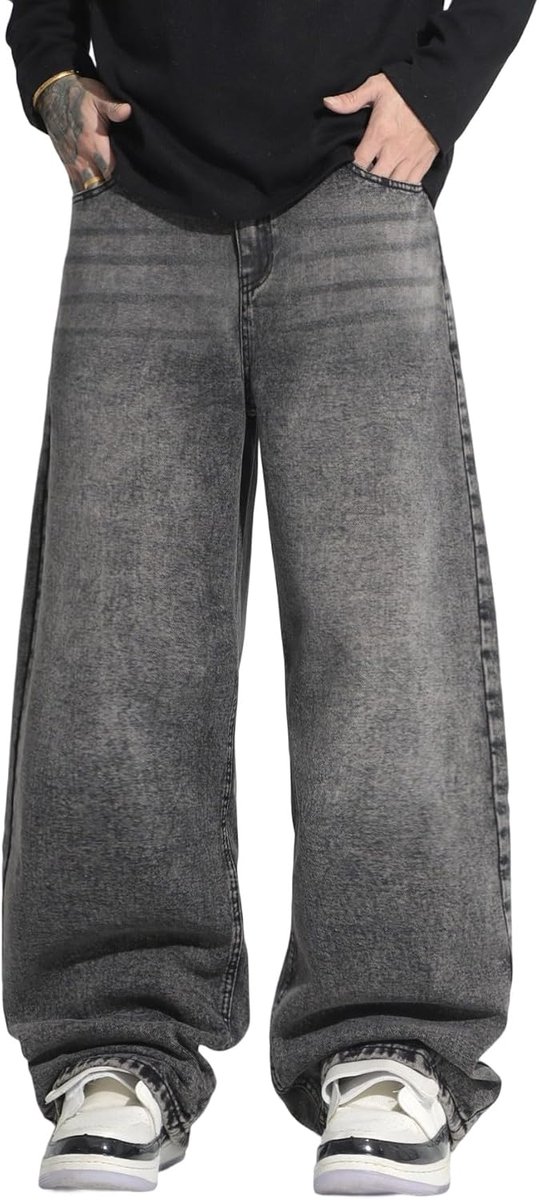 Jeans Y2K Hip Hop Wijd gesneden Denim Broek Skater Jeans