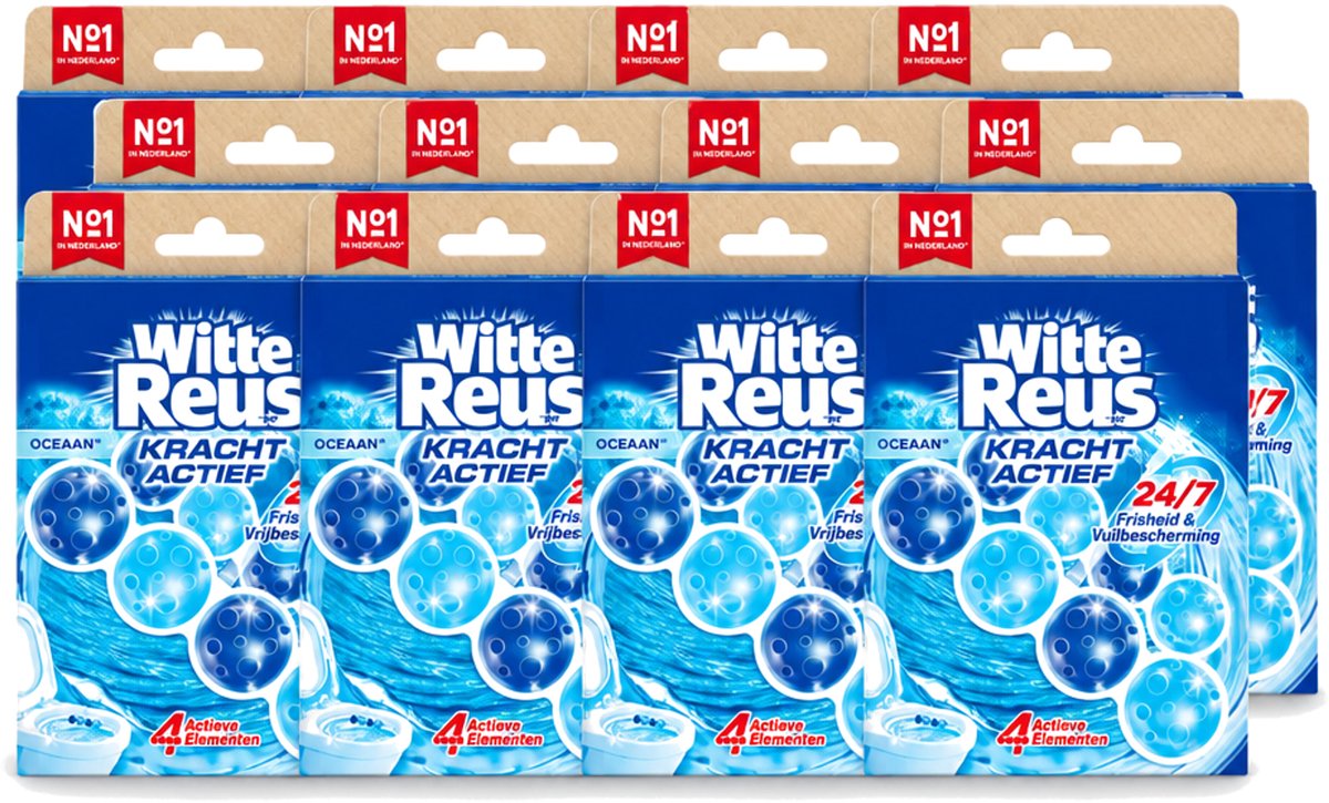 12 x Witte Reus – Toiletblok – Kracht Actief Oceaan – Duo Pack - Voordeelverpakking - 12 stuks
