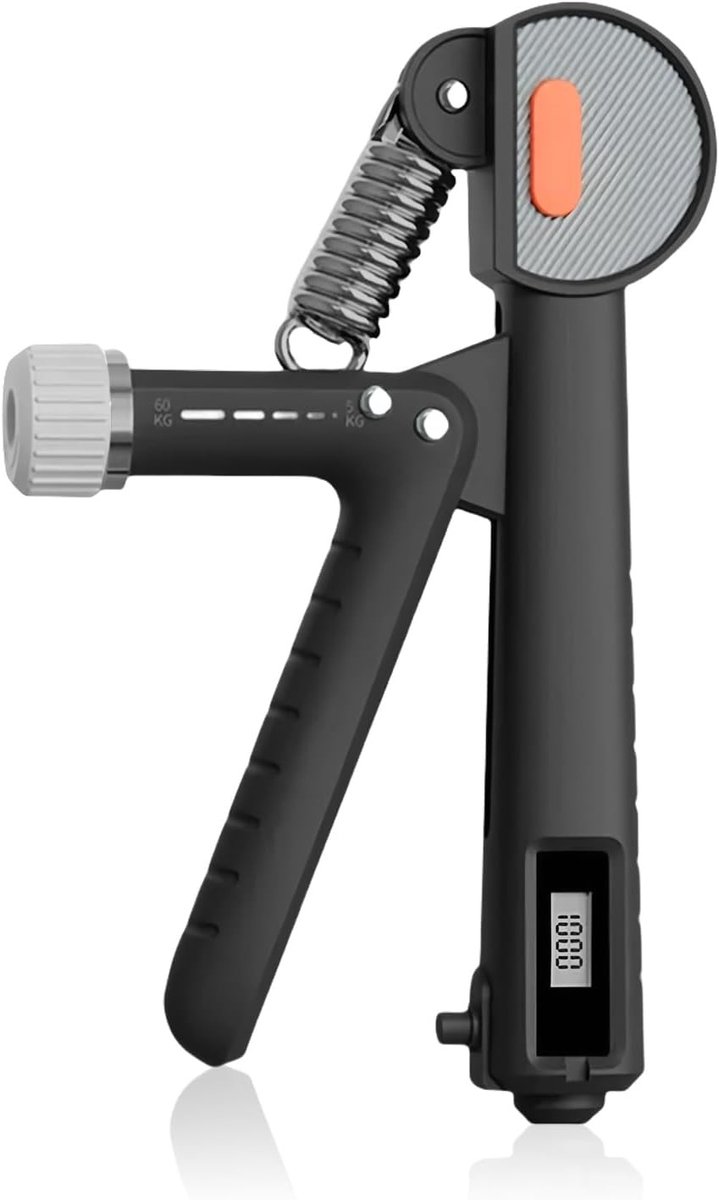 Verstelbare Handtrainer voor Krachttraining - 5-60 kg - Pols- en Vingertraining met Telfunctie en Antislip Grip