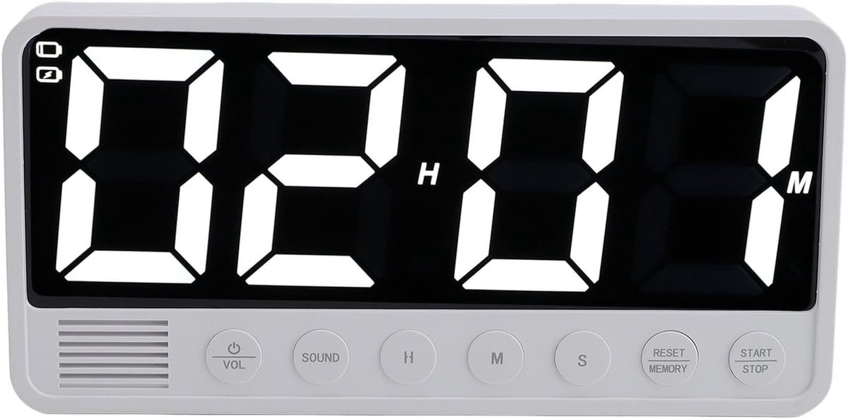 Digitale Keuken Timer met Groot LED Scherm voor Koken, Bakken en Fitness - Magnetische Countdown en Countup Timer met Oplaadbare 2000mAh Batterij voor Studie en Training