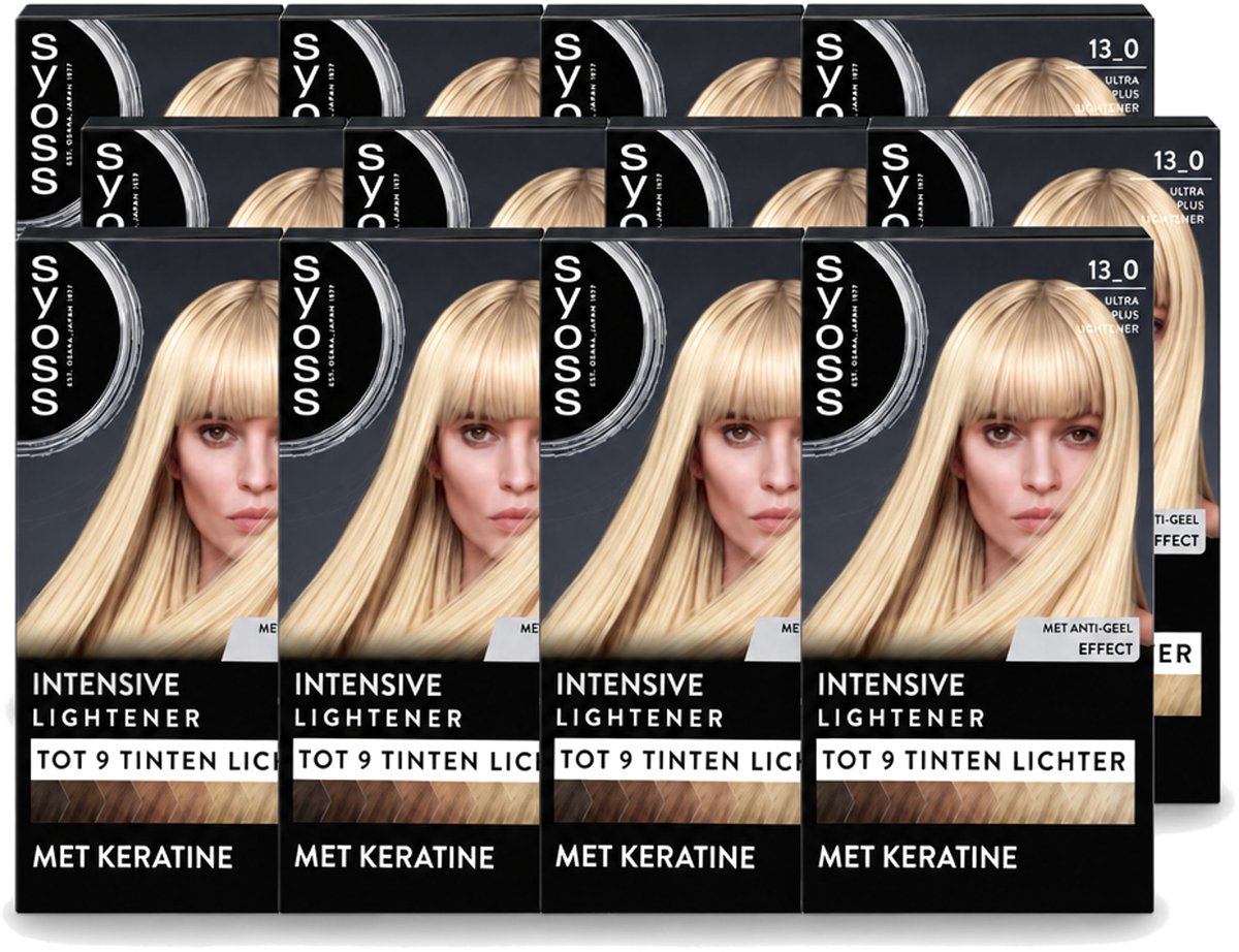 12 x SYOSS - Coloration 13-0 Ultra Plus Lightener - Haarverf - Grijsdekking - Vermindert Haarbreuk - Maximale Oplichting - Voordeelverpakking - 12 stuks